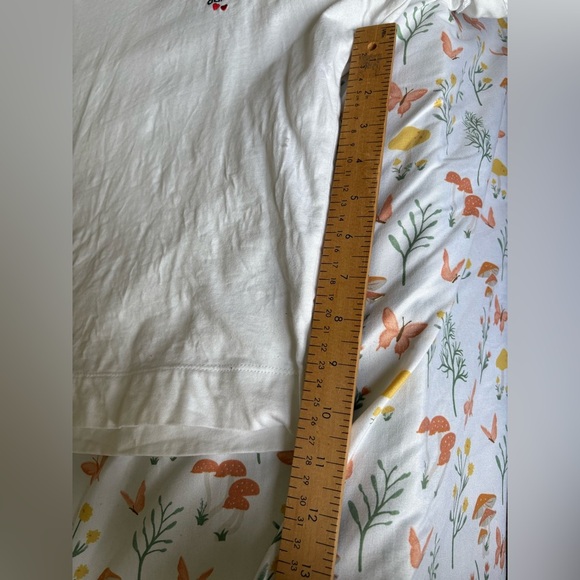 Adidas hearts embroidered t-shirt cuff sleeve cinch side size XL - Picture 7 of 10